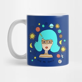 Cool girl loves space! Mug